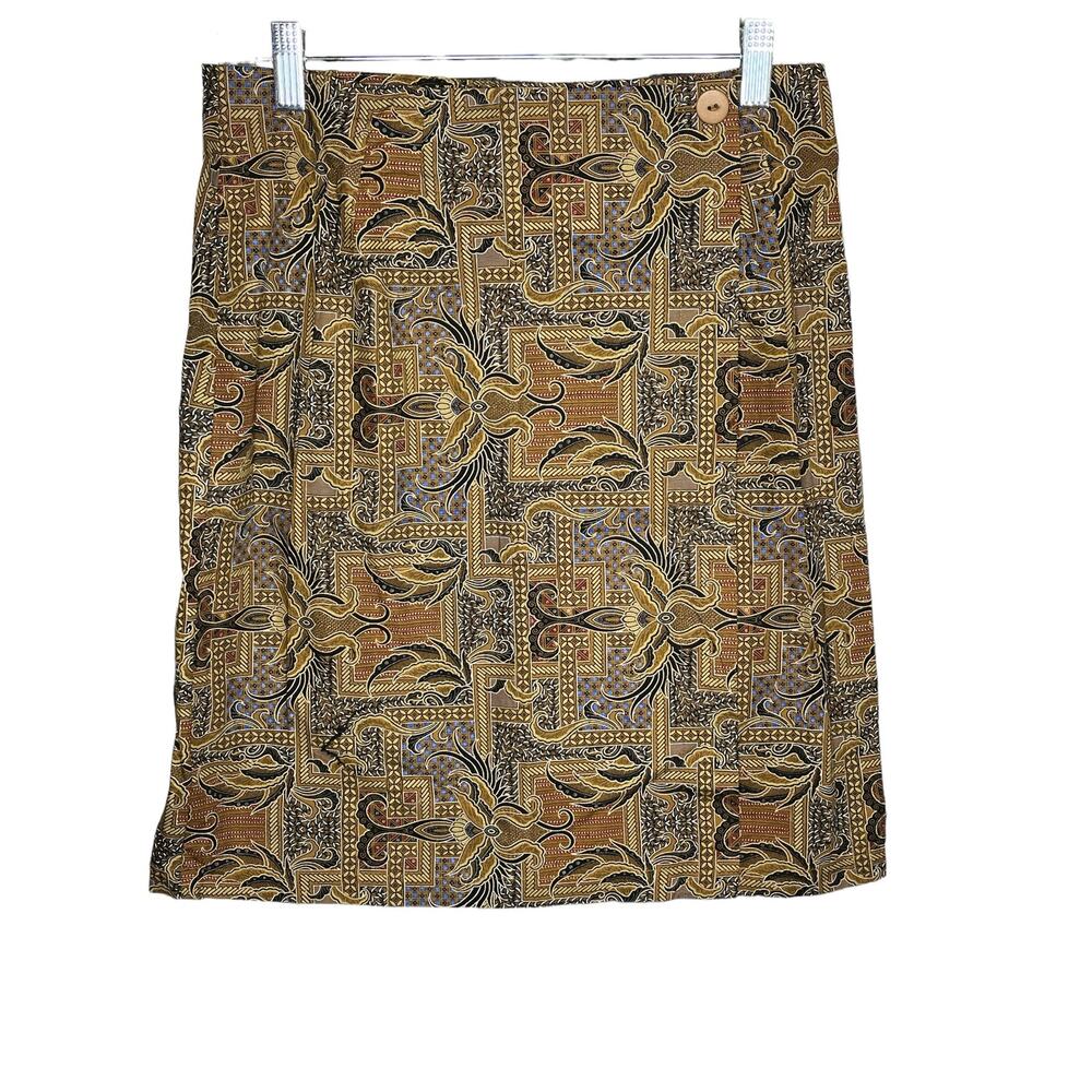 Vintage 90's Jaspe Brown Print Skirt M